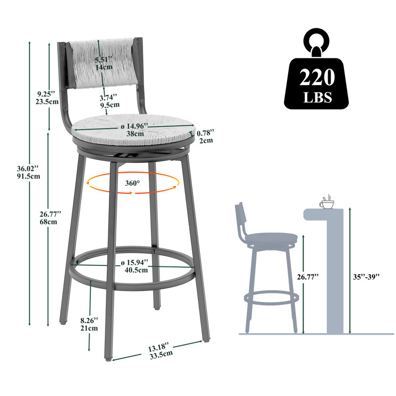 Tabourets de bar pivotants Honey
