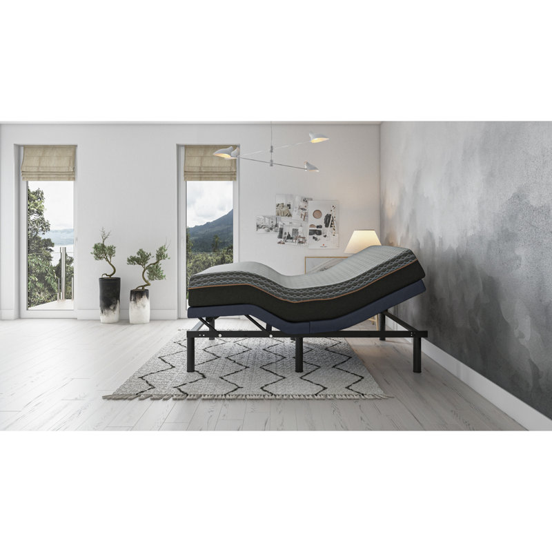 Lit double ajustable Bt2000 - Fonction, matelas à mémoire de forme à 4 pieds programmables, profondeur 55, acier