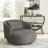 Merceda Upholstered Swivel Cuddler Chair