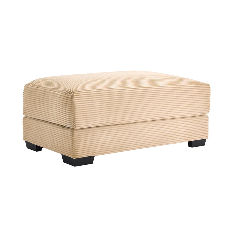 Repose-pieds confortable en velours côtelé à assise profonde pour des espaces de vie relaxants