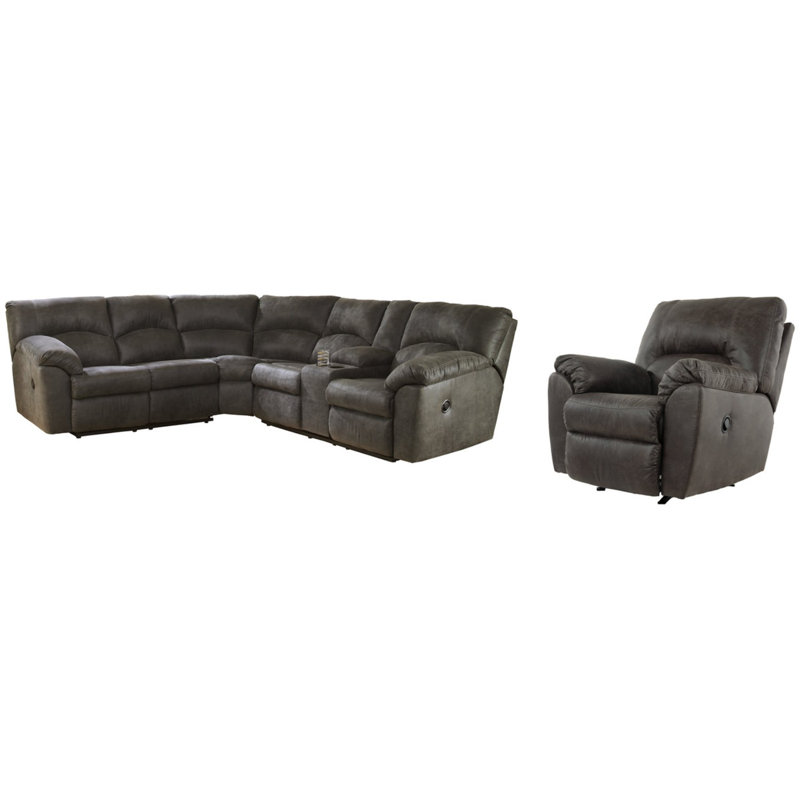 Canapé modulaire 2 pièces avec fauteuil inclinable Tambo