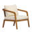 Kanso Modern Minimalist Acacia Wood Outdoor Club Chair with PE Wicker Backrest & Cushions-126172230