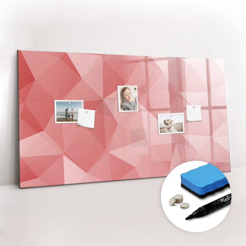 Magnetic Glass Dry Erase Board, Red