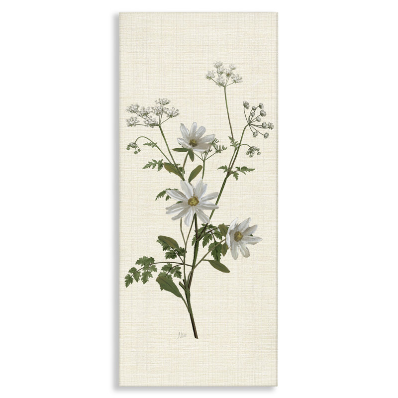 "Budding Wild Herbs", art mural sur toile, design par Nan, H 40 po x l 17 po