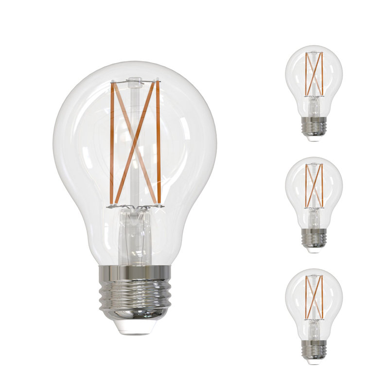 Ampoule A19 8,5 watts à intensité variable avec finition en verre transparent et base moyenne (E26)