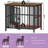 Large Foldable Dog Crate Furniture, Assembly-Free Dog Crate With Adjustable Bowls And Name Tag For Small, Medium, Large Dog-34654246