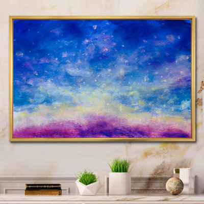 «Blue Oil Abstract Sky», reproduction sur toile flottante