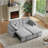 Grey Fabric Sleeper Sofa Bed-1364788727