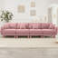 Canapé rose à 4 places en tissu bouclé avec construction et configuration de siège souple pour une utilisation régulière-794512329
