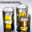 Ensemble de 6 verres à liqueur à base lourde, verre à liqueur carré transparent 2,2 oz