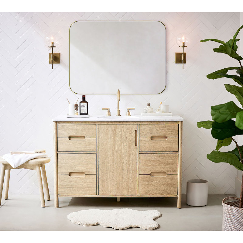 Miroir mural Josilyn, Or brossé, 40 po x 30 po