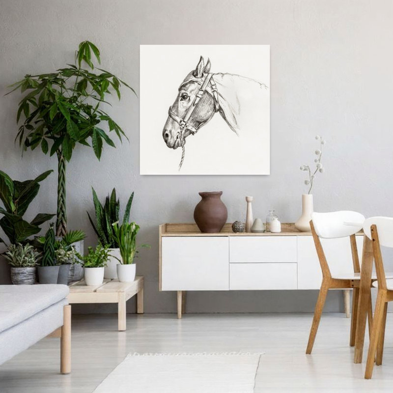 Tête de cheval, art mural rétro rétro, H 36 po x l 36 po