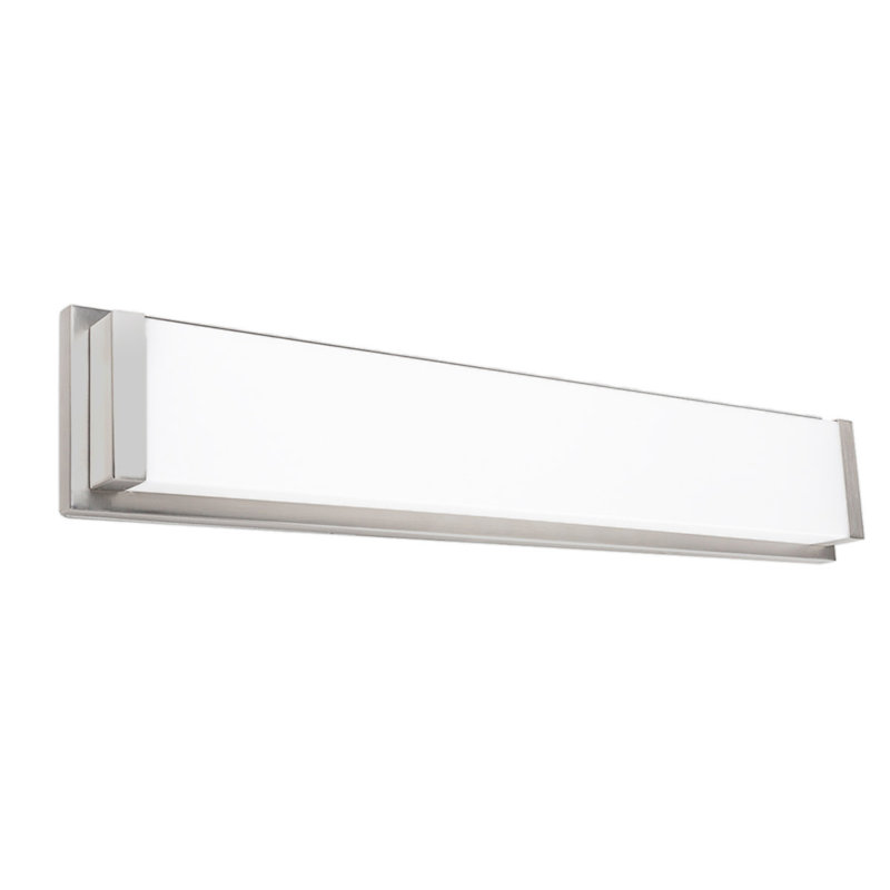 Barre d'éclairage de salle de bain 1 lumière DEL à intensité variable, Nickel brossé, 3000 K