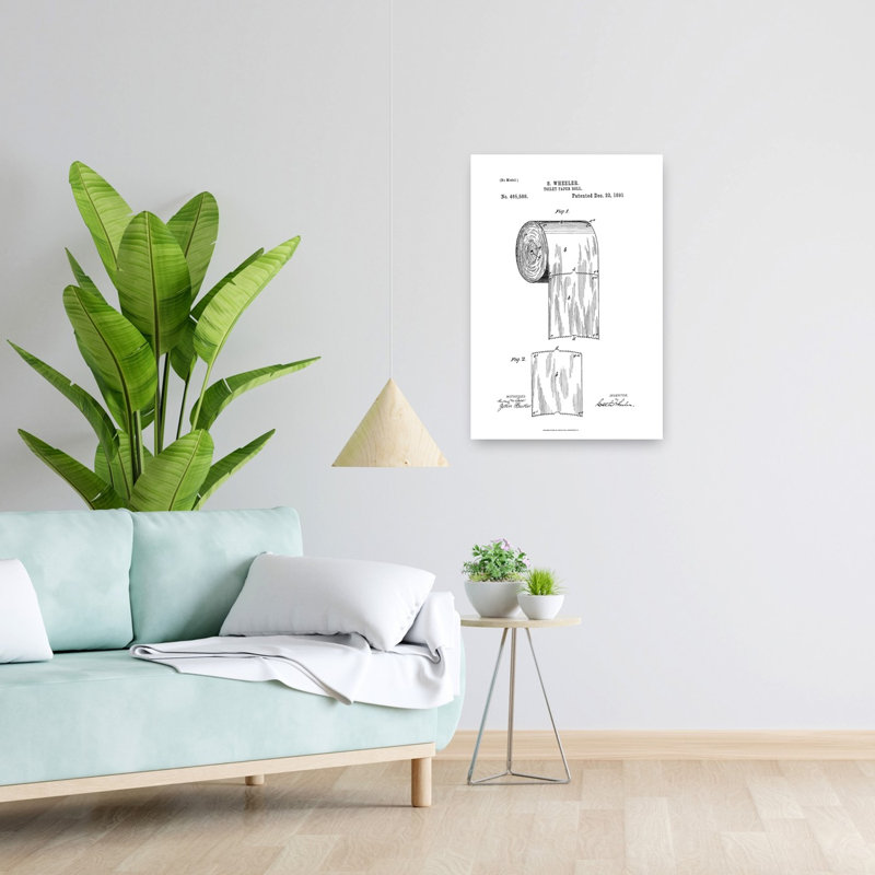 Rétro papier hygiénique rétro, art mural rétro industriel, 24" H x 16" W
