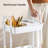 Versatile 3-tier Rolling Cart: Lightweight, Lockable Wheels, And Easy Assembly For Living Room,bedroom,office