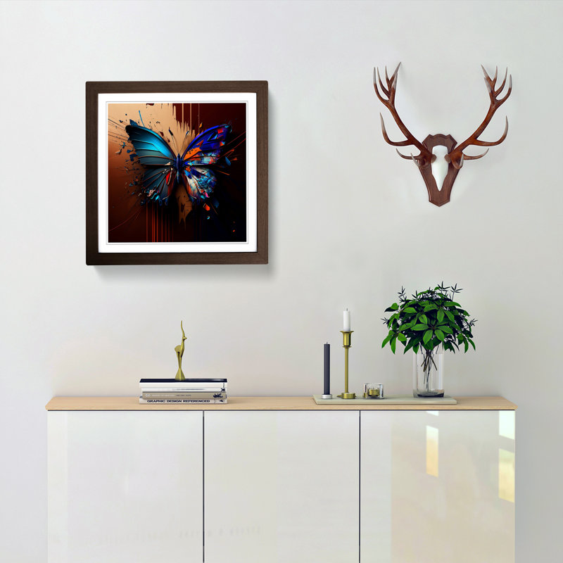 Single Picture Frame Print on Wood, Walnut