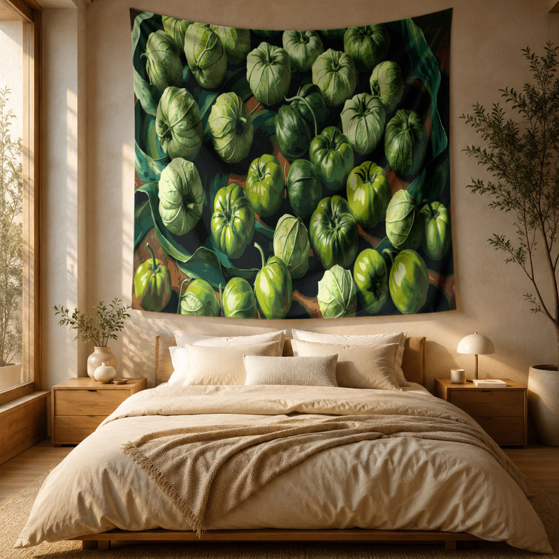Tapisserie murale légumes Tomatillo, 51 po x 60 po