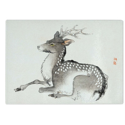 Glass Elk by Kono Bairei Chopping Board