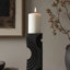 Décoration de table, support de bougie pilier, découpes géométriques, résine noire 21 pouces