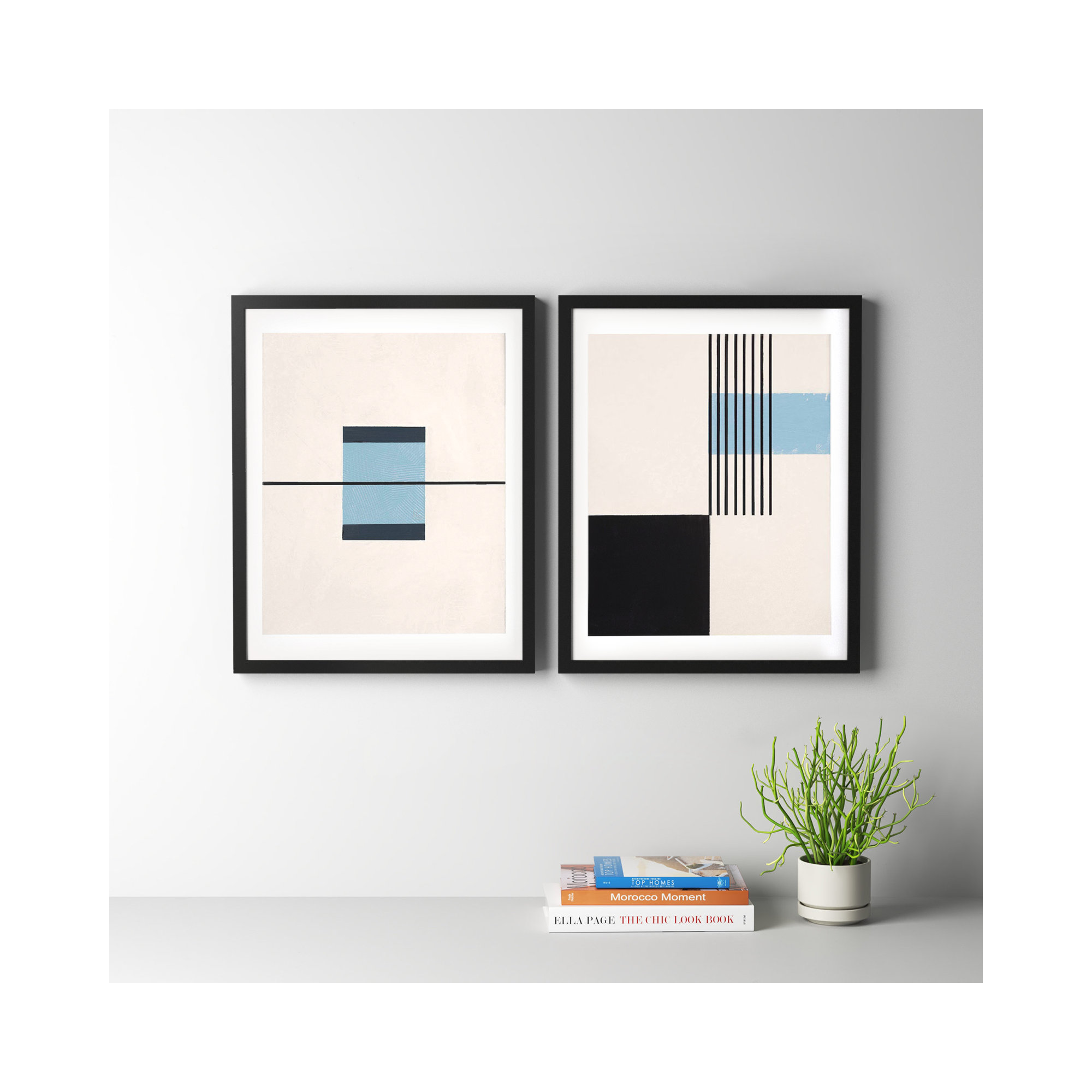 Black And Blue by Robert Kamnatnik, 20" H x 16" W x 1.25" D, Black