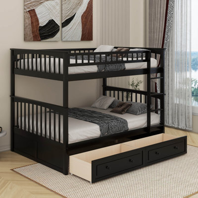 Full Over Full Bunk Bed With Drawers