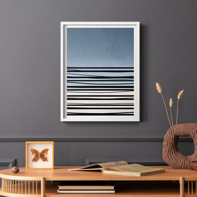 «Abstracto Azul II», reproduction encadrée - bois massif