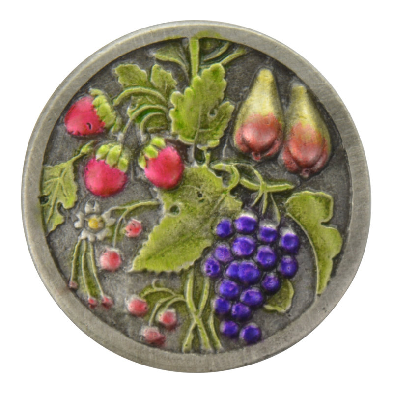 Tuscan Mushroom Knob, Pewter Hand Tinted