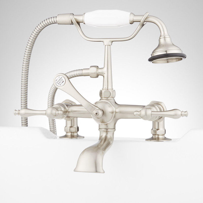 Polished Nickel Telephone Style Deck Mounted Roman Tub Faucet