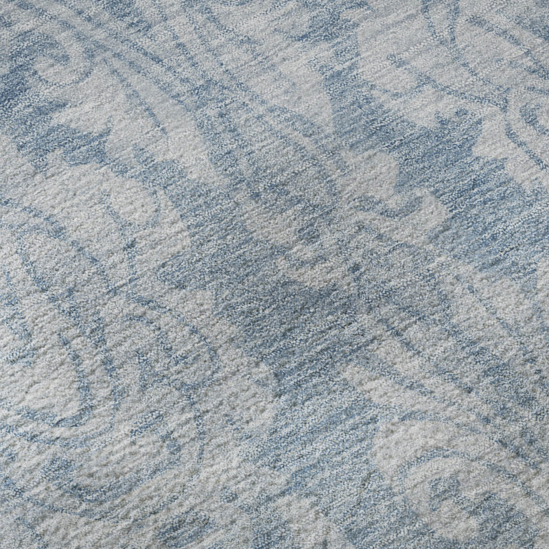 Premium Machine Washable Honig AMF1659 Damask Rug, Rectangle 5' x 7'6"