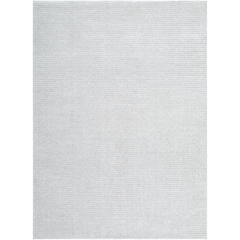 Tapis tissé à la machine Diara, Rectangle 7 pi 10 po x 10 pi, Gris clair