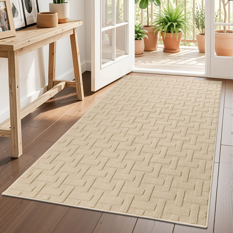 Paillasson antidérapant en polypropylène antitaches, Beige, l 36 po x L 60 po