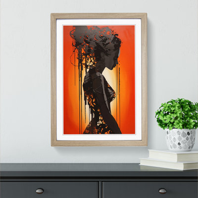 Woman Hard Edge - Single Picture Frame Print on Wood