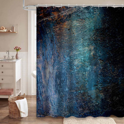 Rideau de douche grunge foncé avec 12 crochets