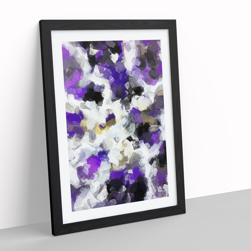 Do Right Abstract - Single Picture Frame Painting, 64cm H x 46cm W x 2cm D, Black