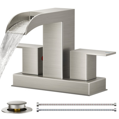 Centerset Bathroom Faucet With Drain Assembly, 2-handle Bathroom Sink Faucet