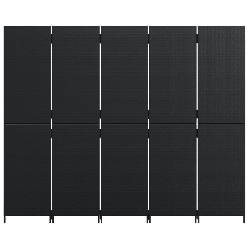 Neyzer Folding Room Divider, 5, 200cm H x 245cm W, Black