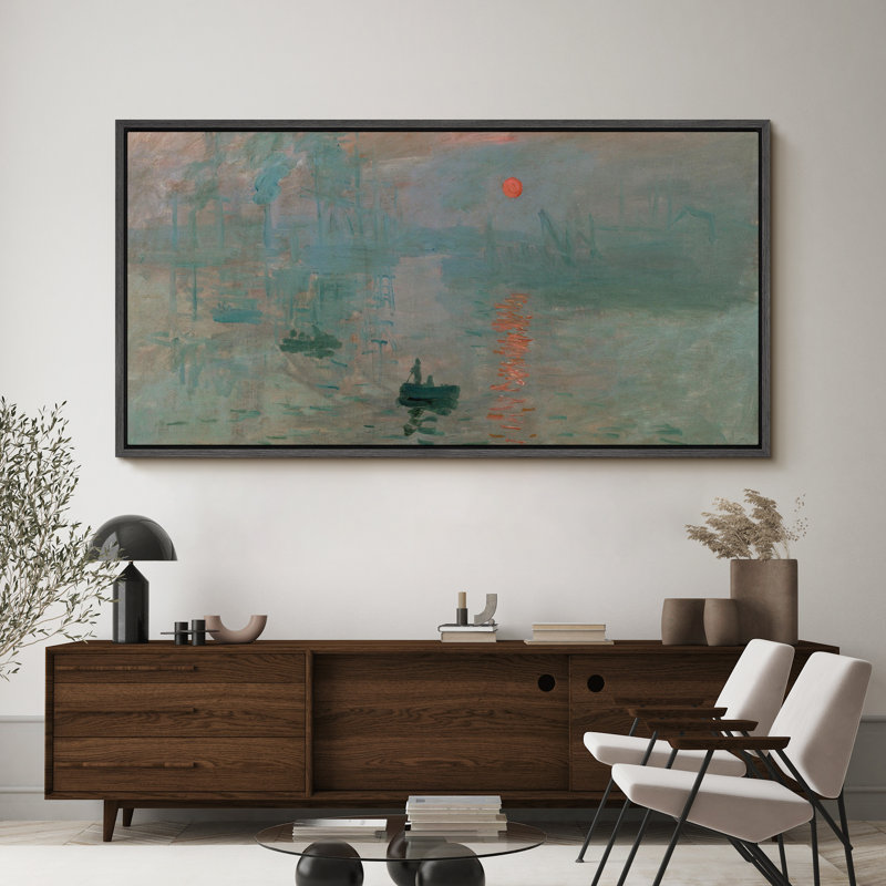 Famous Artwork " Sunrise Over Water Monet ", Black