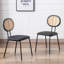 Chaises de salle à manger à dossier en rotin de 16 po de style Mid-Century-980825249-980825251