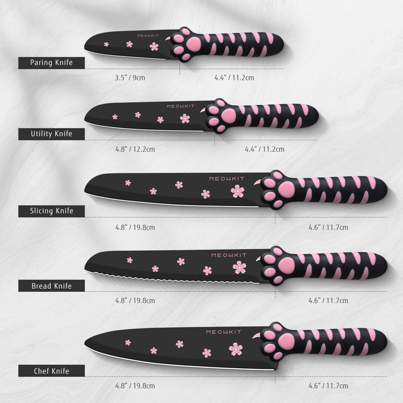 Ensemble de couteaux de cuisine 5 pièces Meowkit