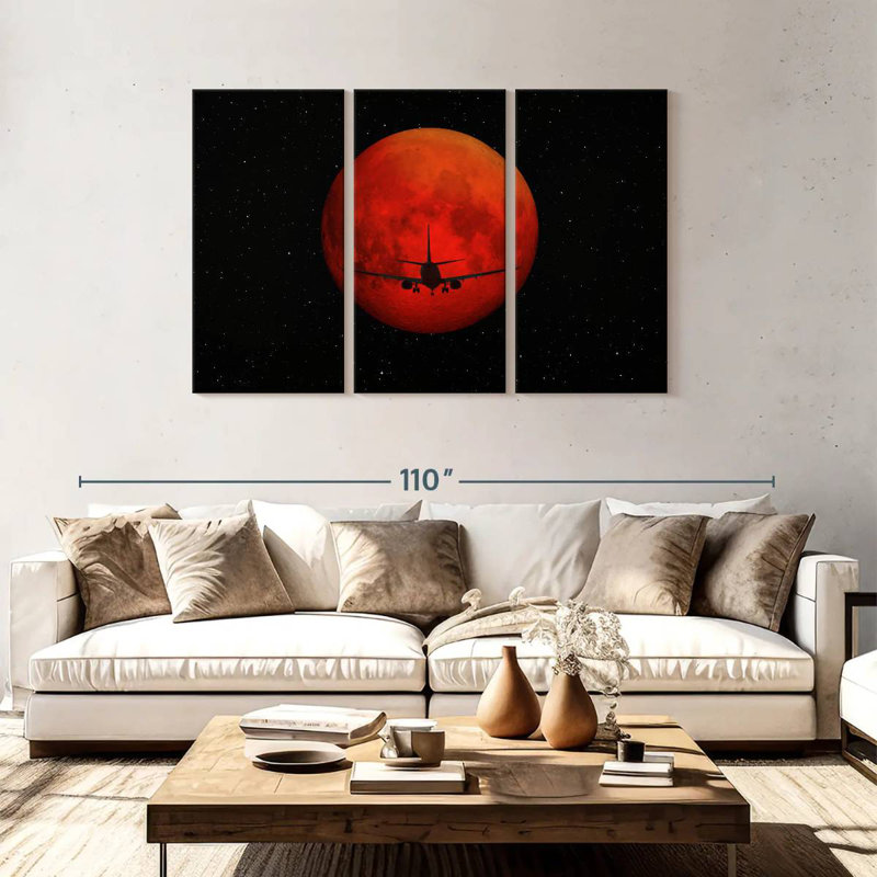 Oberle Red Dark Airplane, 48" H x 74" W