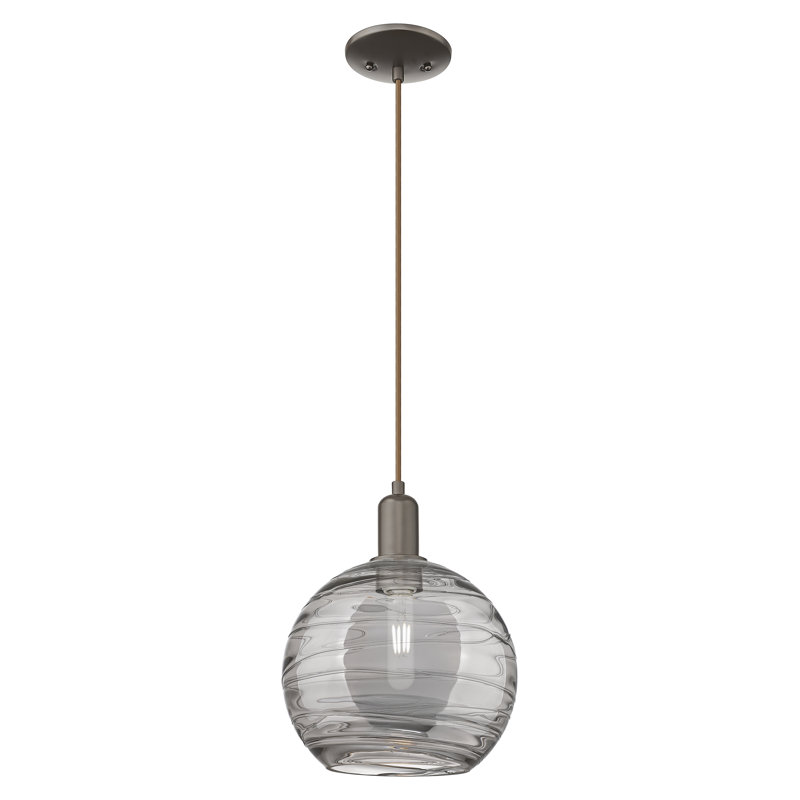 Arcadia - Athens Deco Swirl - Mini-luminaire suspendu à cordon 1 lumière, Oil Rubbed Bronze, H 8,63 po x l 10 po x P 10 po