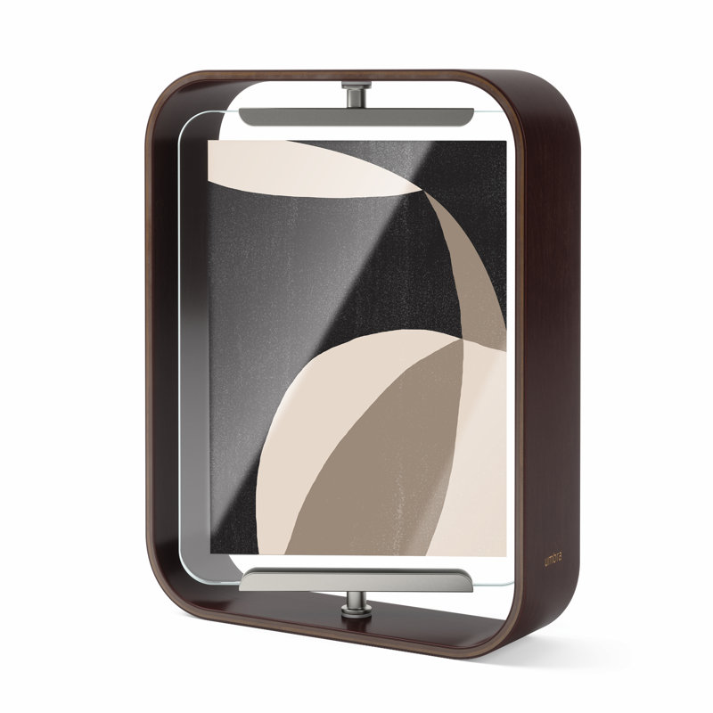 Aged Walnut 360-Degree Rotating Double-Sided Tabletop Frame