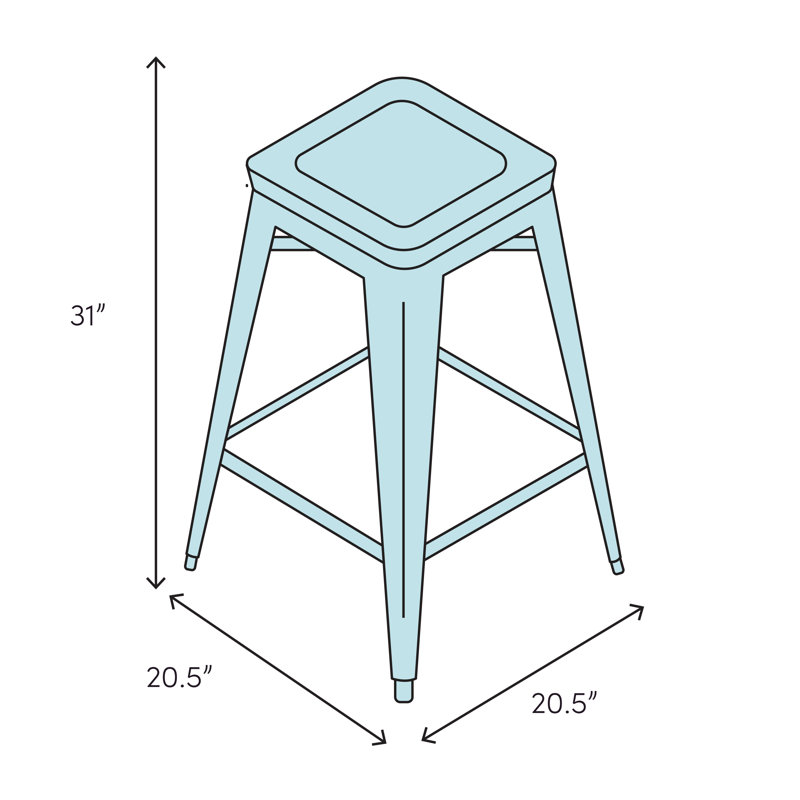31" Bar Stool, Alistair Black, Brushy Bayou