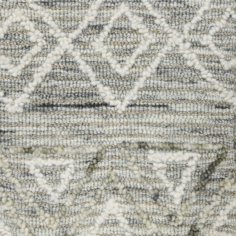 Tapis gris en laine crocheté à la main Ahnya, Rectangle 2 pi x 3 pi
