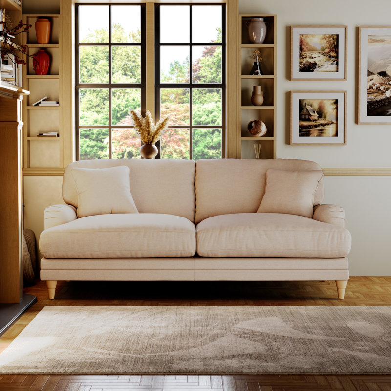 Adaku 3 Seater Sofa , Marble, Country Oak