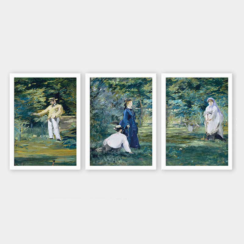 Ensemble de 3 peintures élégantes encadrées décoratives, 13,8 x 17,7 pouces chacune | 100% bois avec cadre 100% polystyrène (épaisseur: 0,8 pouce) | Impression numérique UV, parfaite pour le salon et la décoration intérieure