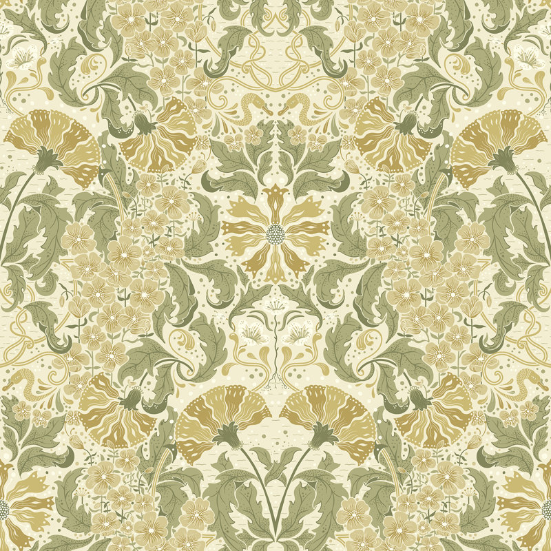 Ojvind Floral Wallpaper Roll, Gold
