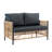 2 Outdoor Pe With Grey Cushion And Versatile Table Cushions - Waterproof, Stylish For Garden Use