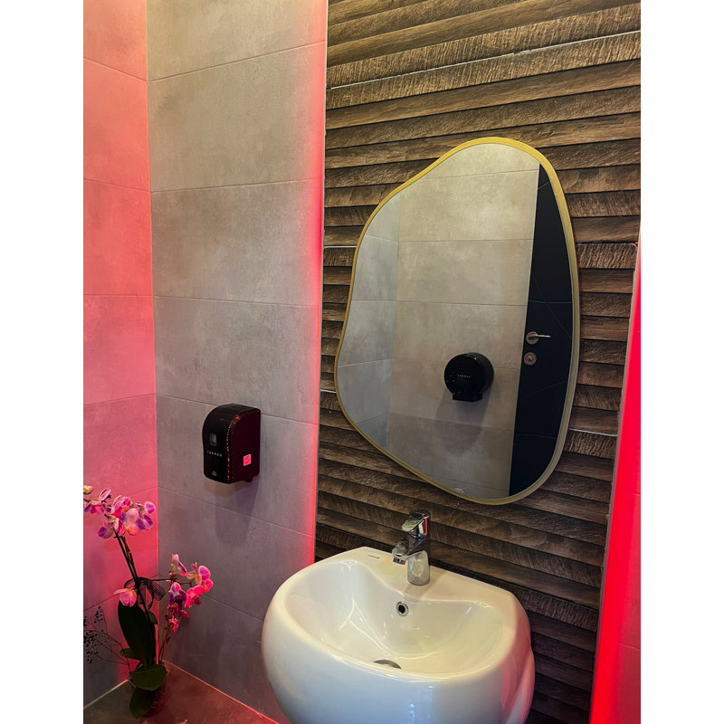 Miroir décoratif irrégulier, Noir, 19 po x 14 po