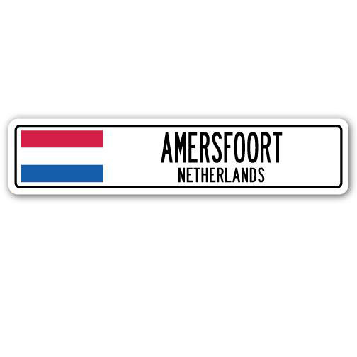 Plaque de rue Bemidji Amersfoort, drapeau des Pays-Bas, H 7 po x l 30 po x P 1 po